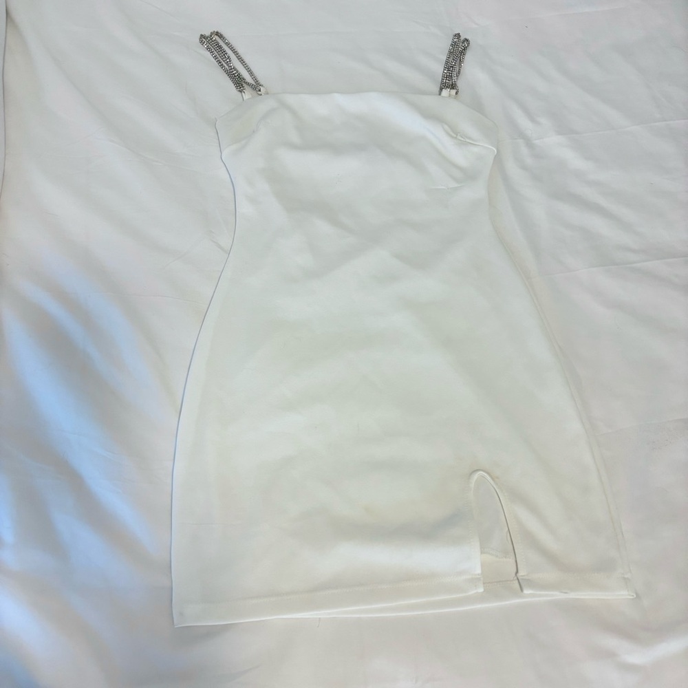 White Dress with Chain Straps
